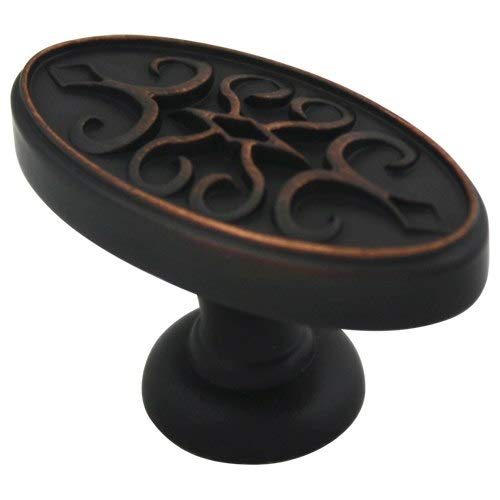 Cosmas 25 Pack 9133ORB Oil Rubbed Bronze Cabinet Hardware Oval Knob – 1-3/4″ Length