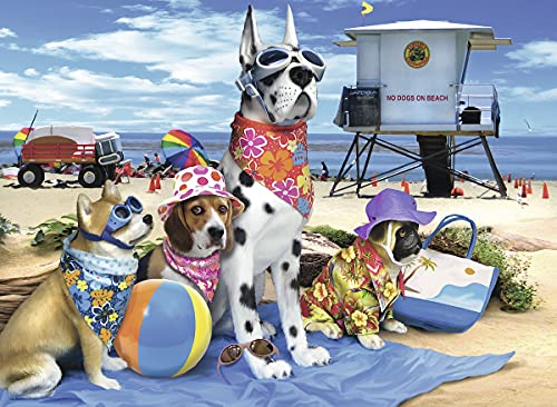 Ravensburger No Dogs on The Beach 100 Piece Jigsaw Puzzle for Kids – Every Piece is Unique, Pieces Fit Together Perfectly , Blue