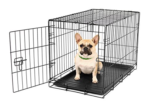 Carlson Pet Products SECURE AND FOLDABLE Single Door Metal Dog Crate, Small