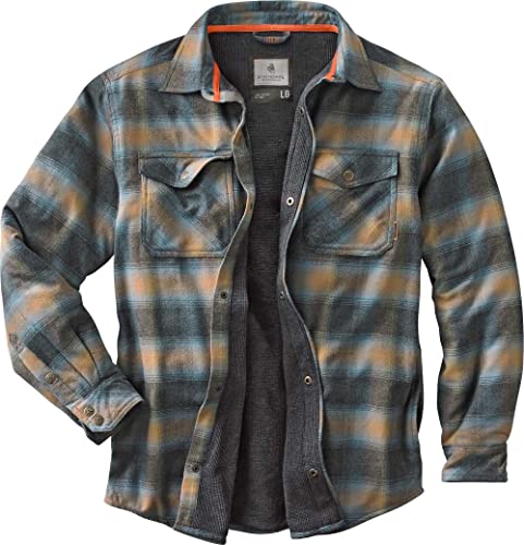 Legendary Whitetails Men’s Size Archer Thermal Lined Flannel Shirt Jacket, Sky, X-Large Tall