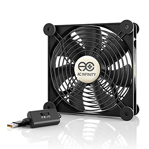 AC Infinity MULTIFAN S4, Quiet 140mm USB Fan, UL-Certified for Receiver DVR Playstation Xbox Computer Cabinet Cooling
