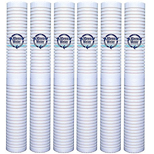 Six 2.5 x 20 Inch Sediment Water Filters by KleenWater compatible with 3M Aqua-Pure AP110-2C