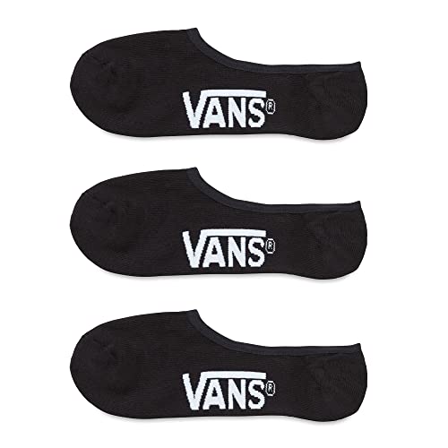 Vans Classic No Show Socks 3 Pair Pack (6.5-9, Black/White)