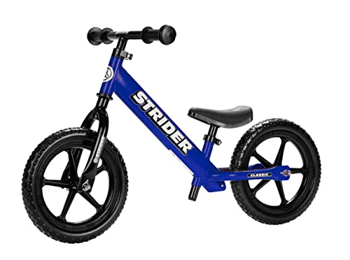 Strider – 12 Classic Kids Balance Bike, No Pedal Training Bicycle, Lightweight Frame, Flat-Free Tires, For Toddlers and Children Ages 18 Months to 3 Years Old, Blue