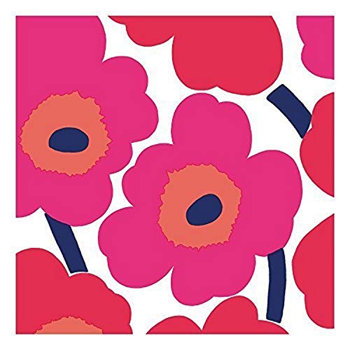 Ideal Home Range 20-Count 3-Ply Paper Lunch Napkins, Red Unikko