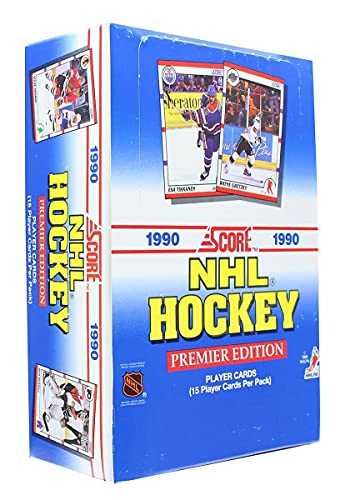 1990 – 1991 Score NHL Hockey Premier Edition Full Sealed Box of 36 Packs of 15 Trading Cards (Total of 540 Cards) Possible Rookies Include Brodeur, Lindros, Jagr and Roenick!
