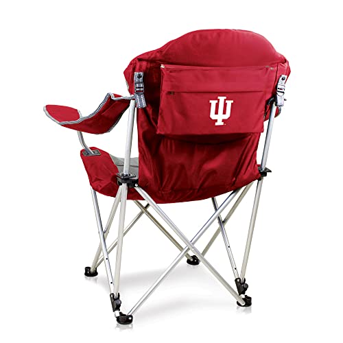 PICNIC TIME NCAA Indiana Hoosiers Reclining Camp Chair – Beach Chair for Adults – Sports Chair with Carry Bag, (Dark Red)