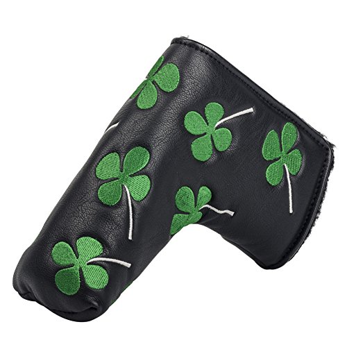 HIFROM Golf Putter Head Cover Headcover Shamrock Embroidered Blade Fit All Brands