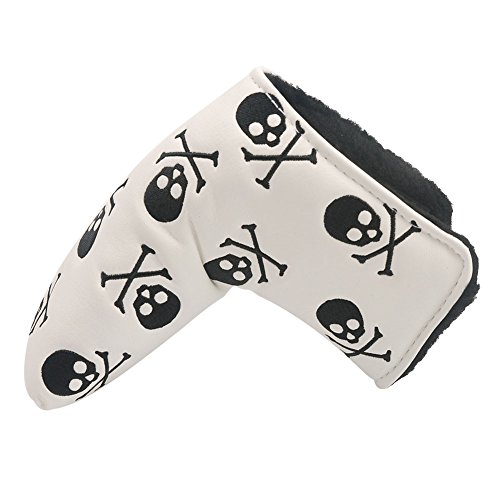 HIFROM Skull Bones Golf Putter Head Cover Headcover Compatible with Scotty Cameron Odyssey Blade Taylormade Titleist Ping Mizuno (for Blade Putter)