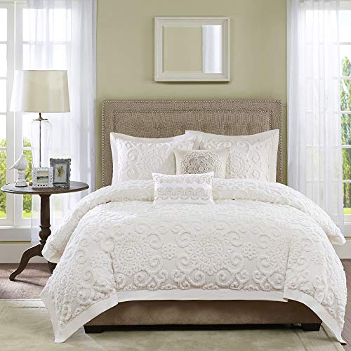 Harbor House Cotton Comforter Set – Trendy Tufted Textured Design, All Season Down Alternative Cozy Bedding with Matching Shams, Suzanna Ivory King/Cal King(110″x96″) 3 Piece