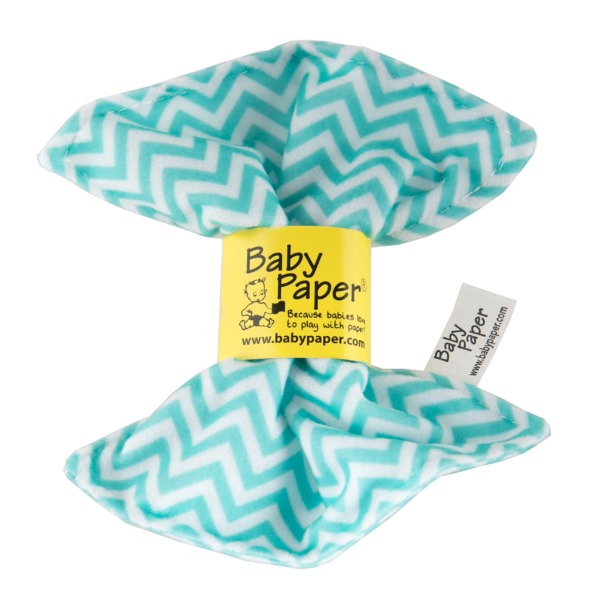 Baby Paper Crinkly Baby Toy, Turquoise Zig Zag