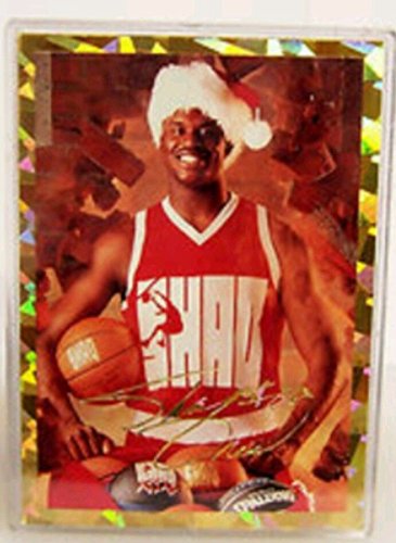 SHAQ Shaquille O’neal Special Christmas Card 1 of 15,000 NBA Basketball Card Shaq wearing a Stocking Santa Hat