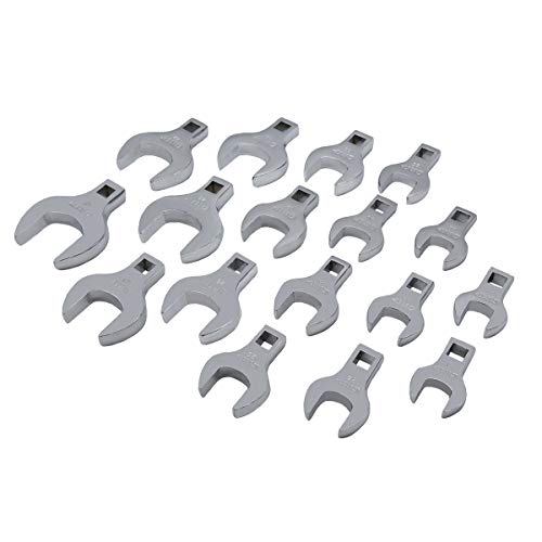 Grip 17 pc Metric Jumbo Crowfoot Wrench Set (MM) – Sizes Range from 20 to 46mm – Blow Mold Storage Tray – Chrome Plated Carbon Steel