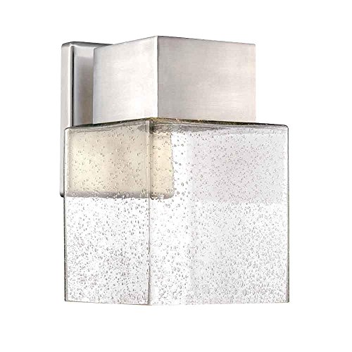 Home Decorators Collection Essex Brushed Nickel Outdoor LED Powered Wall Lantern
