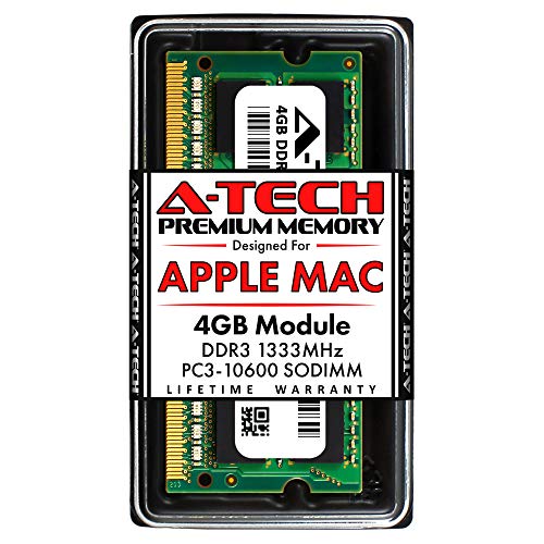 A-Tech 4GB RAM for Apple MacBook Pro (Early/Late 2011), iMac (Mid 2010, Mid 2011, Late 2011), Mac Mini (Mid 2011) | DDR3 1333MHz PC3-10600 204-Pin SODIMM Memory Upgrade Module