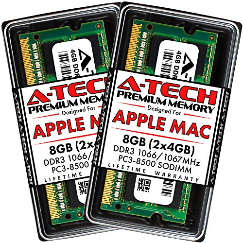 A-Tech 8GB (2 x 4GB) PC3-8500 DDR3 1066/1067 MHz RAM for MacBook, MacBook Pro, iMac, Mac Mini (Late 2008, Early/Mid/Late 2009, Mid 2010) | 204-Pin SODIMM Memory Kit | The Storepaperoomates Retail Market - Fast Affordable Shopping