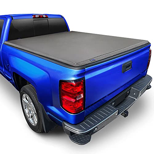 Tyger Auto T3 Soft Tri-Fold Truck Bed Tonneau Cover Compatible with 2007-2013 Chevy Silverado / GMC Sierra 1500 | Fleetside 5’8″ Bed (69″) | TG-BC3C1003