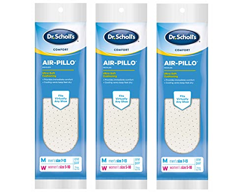 Dr. Scholl’s Insoles Air-Pillo Cushioning – 3 Pairs (Men’s Sizes 7-13 & Women’s Sizes 5-10)
