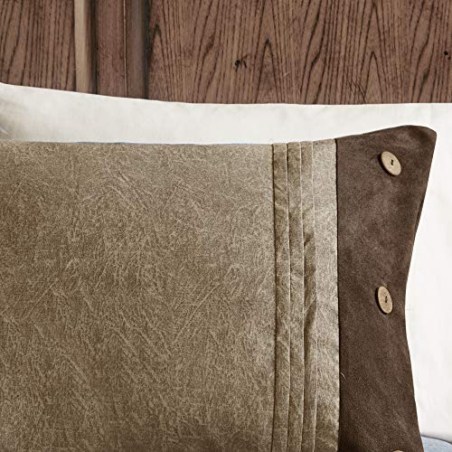 Madison Park Boone Cozy Comforter Set, Faux Suede, Deluxe Hotel Styling All Season Down Alternative Bedding Matching Shams, Decorative Pillow, King (104 in x 92 in), Rustic Brown 7 Piece | The Storepaperoomates Retail Market - Fast Affordable Shopping