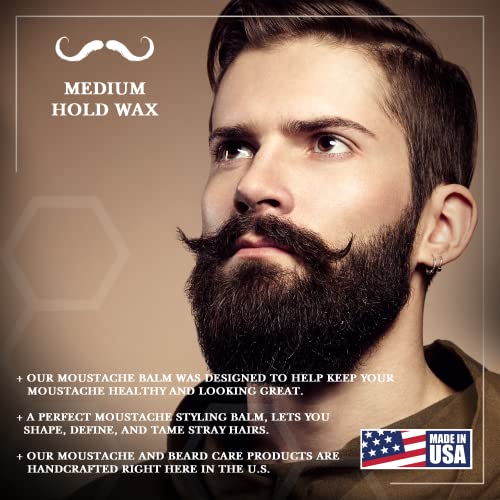 Can You Handlebar Moustache Wax for Men, Medium Hold Styling Balm, Unscented Natural Beeswax, Grooming Products, 1 oz Tin Each | The Storepaperoomates Retail Market - Fast Affordable Shopping