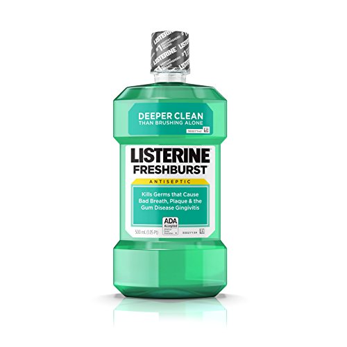 Listerine Freshburst Antiseptic Mouthwash with Germ-Killing Oral Care Formula to Fight Bad Breath, Plaque and Gingivitis, 500 mL