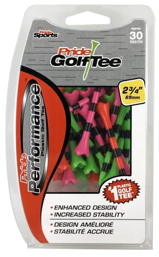 Pride Performance Striped Golf Tees (Pack of 30), 2-3/4″, Citrus Mix