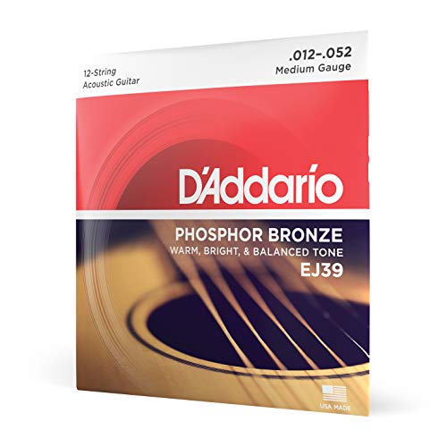 2014 D’Addario D’Addario EJ39 Phosphor Bronze 12-string Acoustic Guitar String Set, Medium N/A