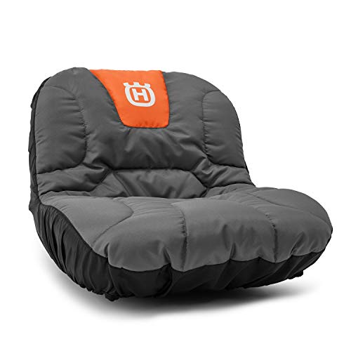 Husqvarna Lawn Tractor Seat Cover, Fits Up to 15 Inch High Seats, Durable, Water-Resistant Riding Lawn Mower Accessories, Orange/Grey