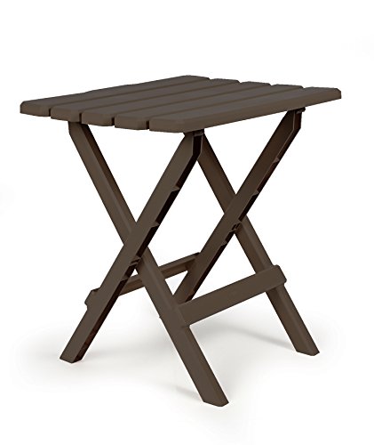 Camco 21048 51886 Mocha Large Adirondack Portable Outdoor Folding Side Table, Perfect for The Beach, Camping, Picnics, Cookouts & More, Weatherproof & Rust Resistant