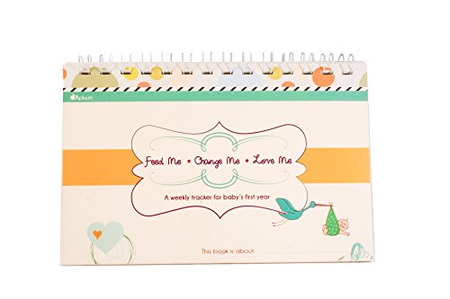Apluum Feed Me! Change Me! Love Me! A Weekly Tracker for Baby’s First Year (Blue/Orange)