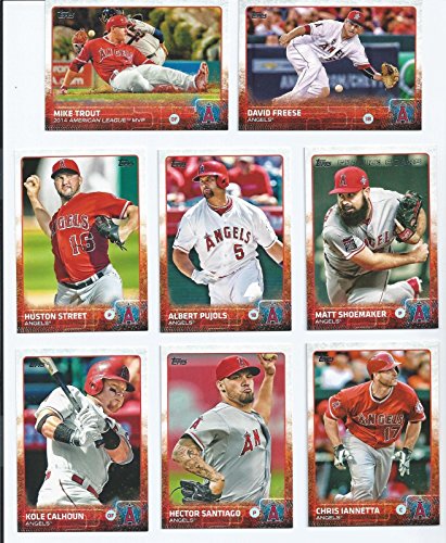 Los Angeles Angels of Anaheim 2015 Topps MLB Baseball Regular Issue 19 Card Team Set with Mike Trout, Albert Pujols Plus