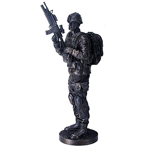 YTC 14 Inch Black Navy Seals Figurine on Guard with Rifle and Full Gear