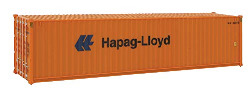 Walthers SceneMaster HO Scale Model of Hapag Lloyd (Orange, Blue) 40′ Hi Cube Corrugated Side Container,949-8254