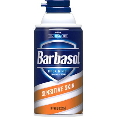 Barbasol Sensitive Skin Thick and Rich Shaving Cream, 10 Ounce Pack of 2