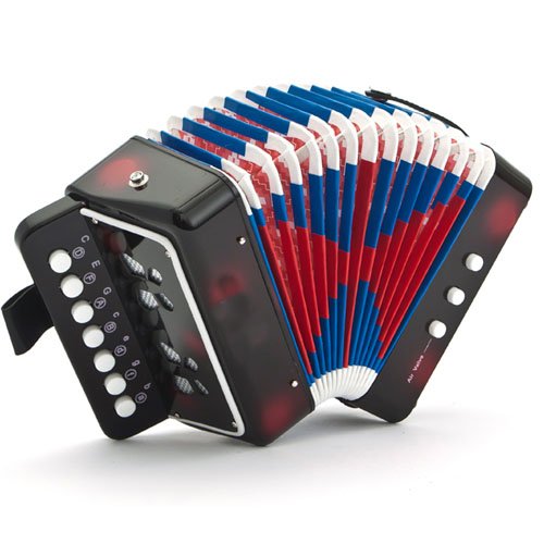 SKY Accordion Black Color 7 Button 2 Bass Kid Music Instrument Easy to Play