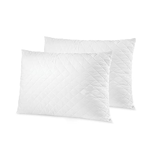 SensorPEDIC MemoryLOFT Deluxe Quilted Bed Pillow with Gel-Infused Memory Foam Core, Standard (Pack of 2), White 2 Count