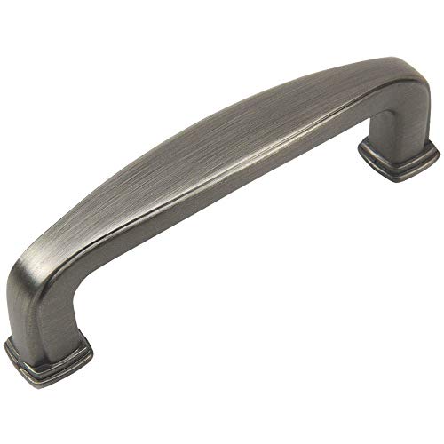 Cosmas 10 Pack 4389AS Antique Silver Modern Cabinet Hardware Handle Pull – 3″ Inch (76mm) Hole Centers