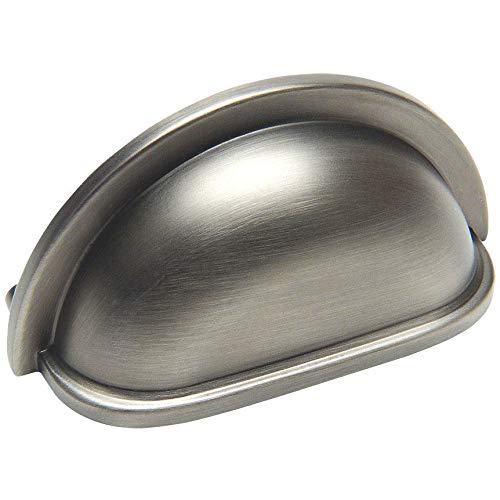 Cosmas 10 Pack 4310AS Antique Silver Cabinet Hardware Bin Cup Drawer Handle Pull – 3″ Inch (76mm) Hole Centers