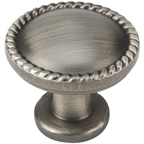 Cosmas 10 Pack 4115AS Antique Silver Rope/Scroll Cabinet Hardware Knob – 1-1/4″ Inch Diameter