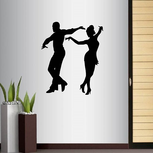Wall Vinyl Decal Home Decor Art Sticker Dancing Pair Partners Dance Tango Salsa Samba Studio Class Latino Room Removable Stylish Mural Unique Design 858