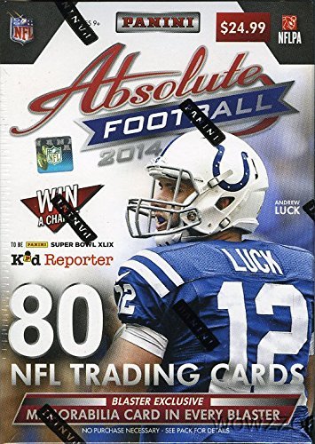 2014 Panini Absolute Football Factory Sealed Retail Box with 8 Packs & EXCLUSIVE MEMORABILIA Card! Includes ROOKIE & PARALLEL in Every Pack! Look for RC & Autographs of Odell Beckham,Derek Carr & More