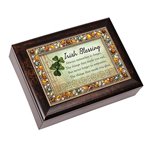 Cottage Garden Irish Blessing Always Remember Earth Tone Jewelry Music Box Plays When Irish Eyes are Smiling