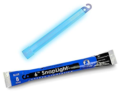 Cyalume Glow Sticks Military Grade Lightstick – Premium Blue 6” SnapLight Emergency Chemical Light Stick with 8 Hour Duration (Bulk Pack of 20 Chem Lights)