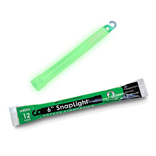 Cyalume Glow Sticks Military Grade Lightstick – Premium Green 6” SnapLight Emergency Chemical Light Stick with 12 Hour Duration (Bulk Pack of 30 Chem Lights)