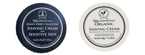 Taylor of Old Bond Street Shave Cream – 2 Pack 5.3 0z Each Choose Your Scents! (Natural and Jermyn Street Sensitive Skin)