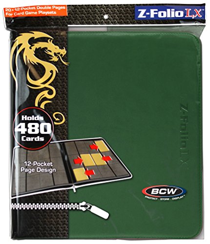 BCW 12-Pocket Z-Folio LX Trading Card Albums, Green