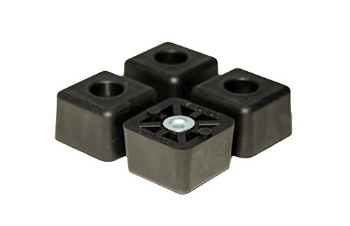 4 Cube Square Rubber Feet Bumpers – .875 H X 1.375 W – Made in USA Heavy Duty Non Marking for Furniture, Tables, Chairs, Desks, Benches, Sofas, Chests, & Other Large Items.