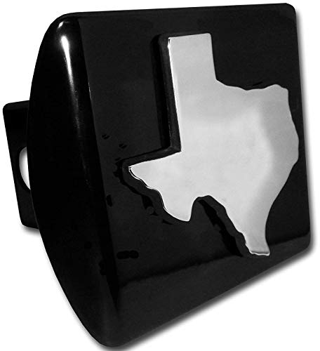 AMG State of Texas Metal Chrome Emblem on Black Metal Hitch Cover