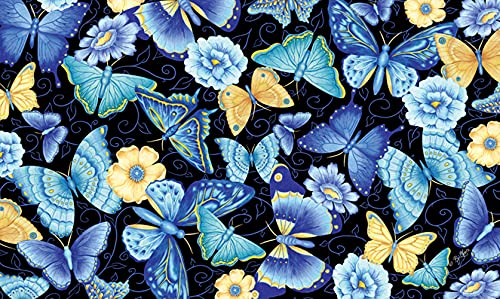 Toland Home Garden 800024 Blue Butterfly Summer Door Mat 18×30 Inch Spring Outdoor Doormat for Entryway Indoor Entrance