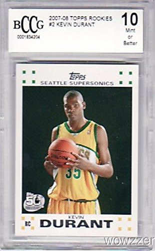 2007/08 Topps #2 Kevin Durant ROOKIE BECKETT 10 MINT Graded BECKETT 10 MINT ! High Grade Rookie Card of Golden State Warriors MVP Superstars! Shipped in Ultra Pro Graded Card Sleeve to Protect it !